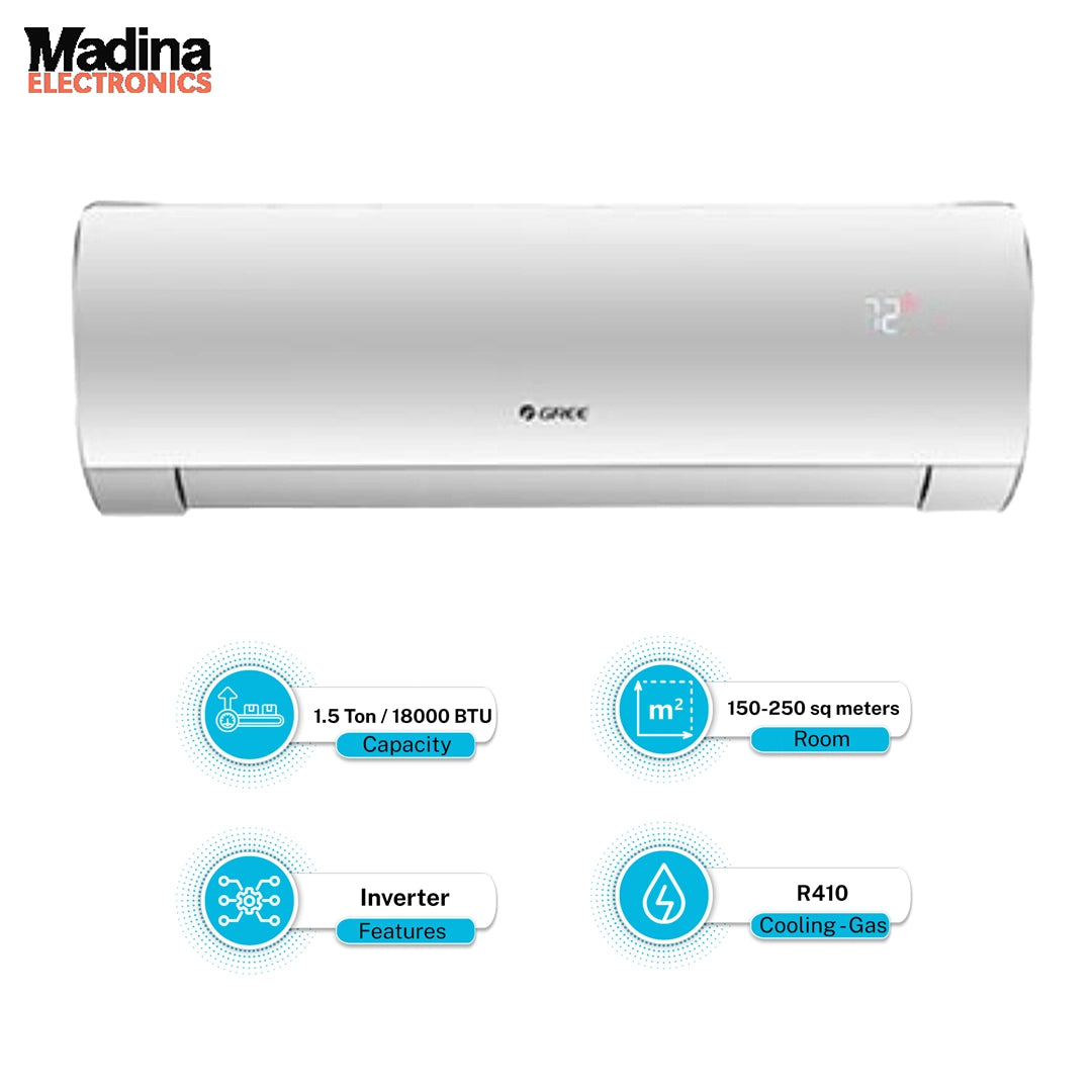 GREE Air Conditioner Inverter Heat & Cool Split 1.5 TON 18FITH6 SILVER