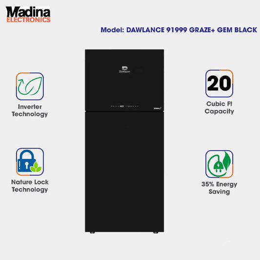DAWLANCE Refrigerator 20CFT 91999 Graze+ Gem Black Inverter