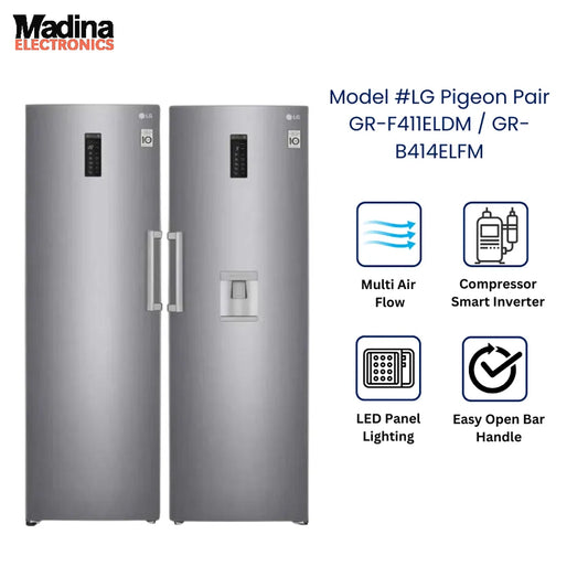 LG VERTICAL FREEZER PIGEON PAIR INVERTER B414 ELFM