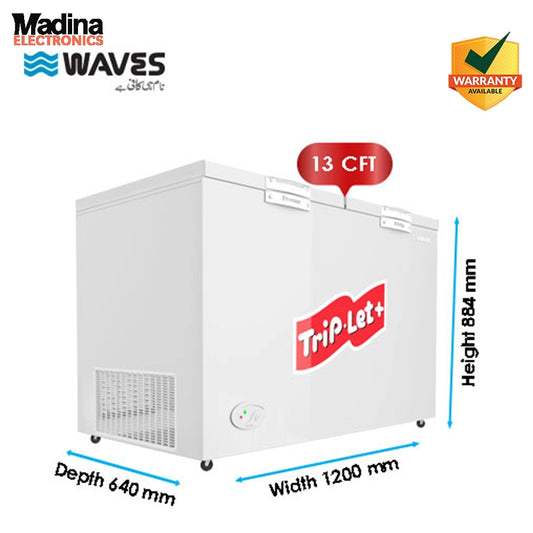 WAVES Freezer Non Inverter Horizantal 13 CFT 313 (SIMPLE)